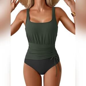 NWOT Eomenie One Piece Slimming Ruched Tummy Control Swimsuit, 2XL (16W)